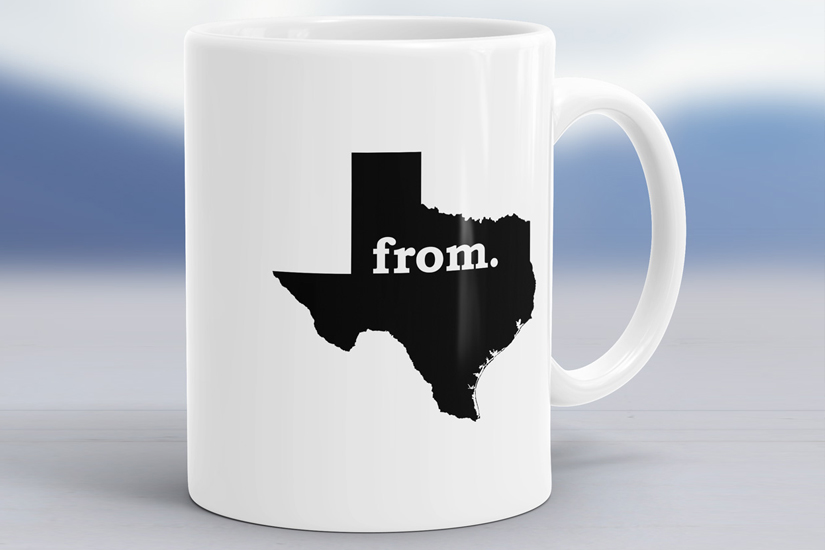 T's From - Ceramic Coffee Mug with Texas